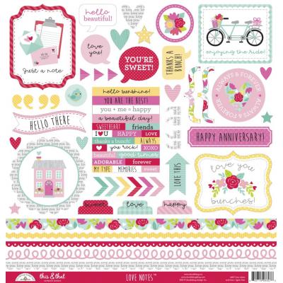 Doodlebug Love Notes - This & That Cardstock Sticker